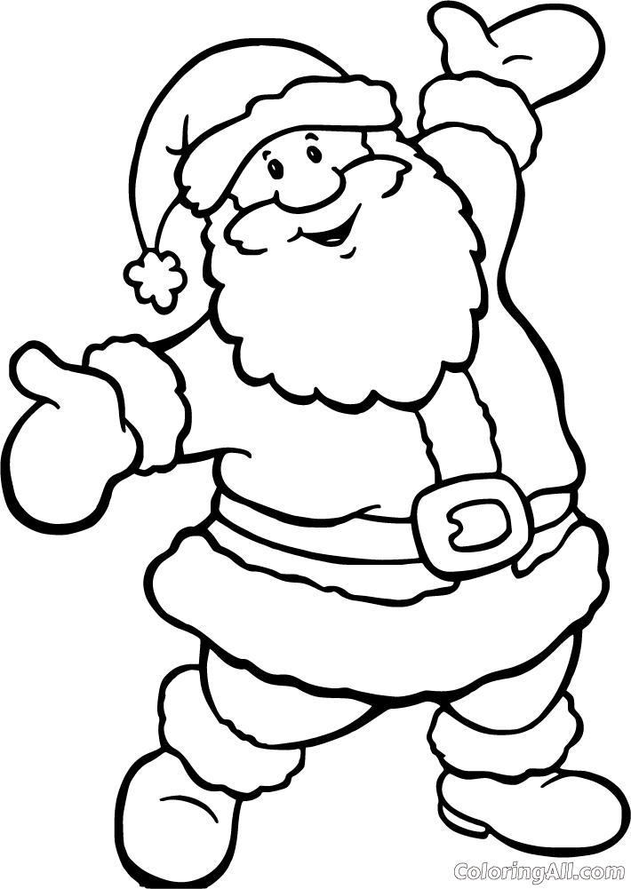 55 Easy Santa Coloring Pages 30