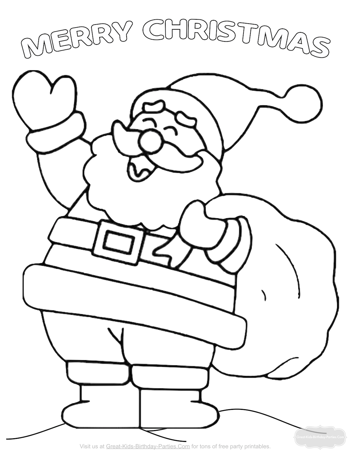 55 Easy Santa Coloring Pages 51