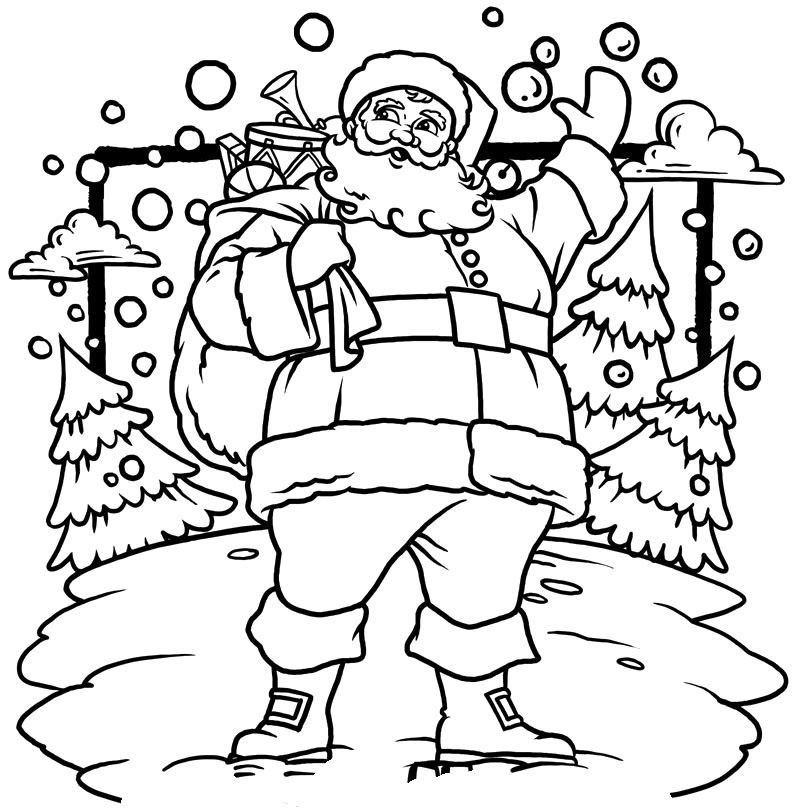 55 Easy Santa Coloring Pages 52