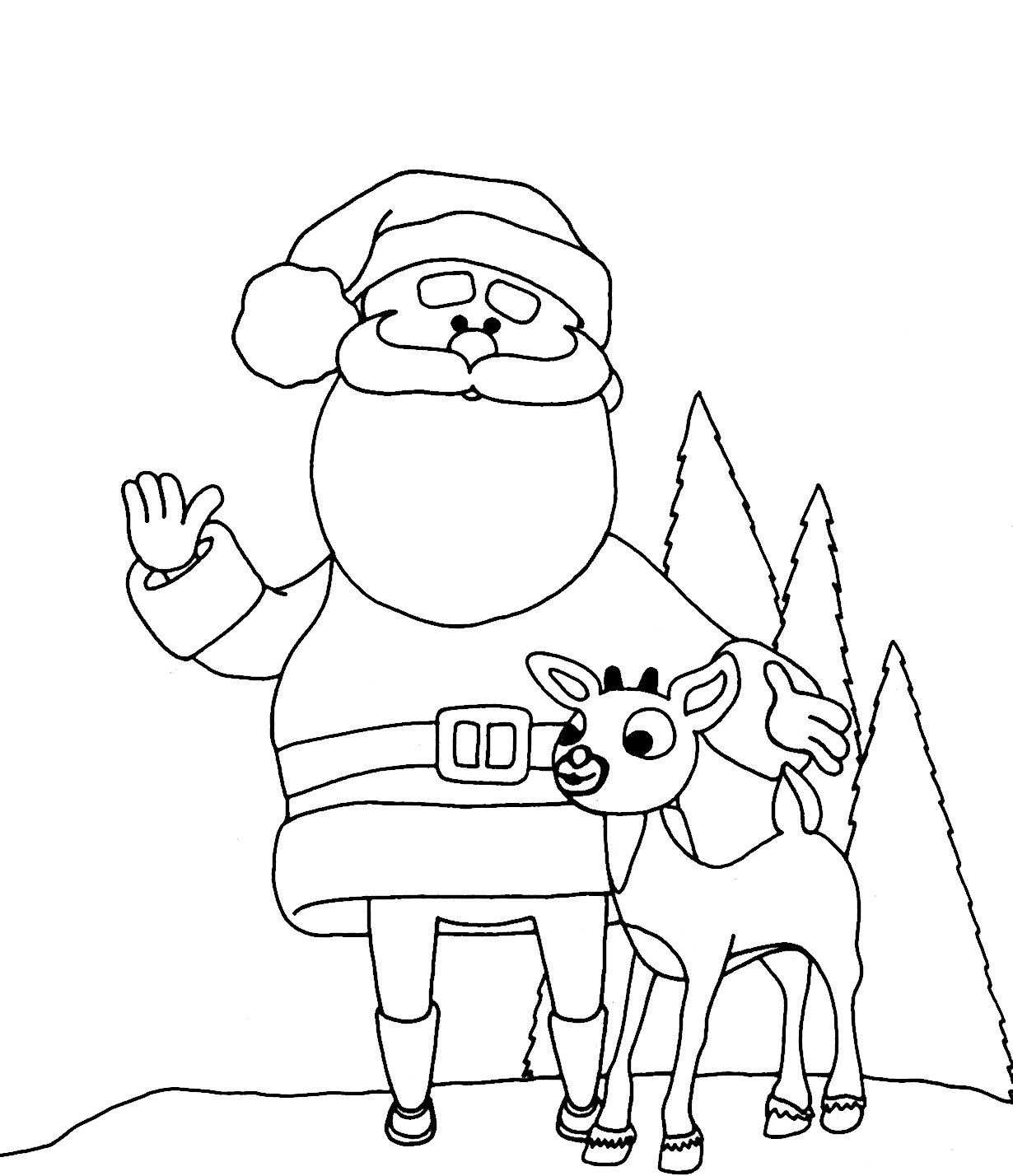 55 Easy Santa Coloring Pages 54