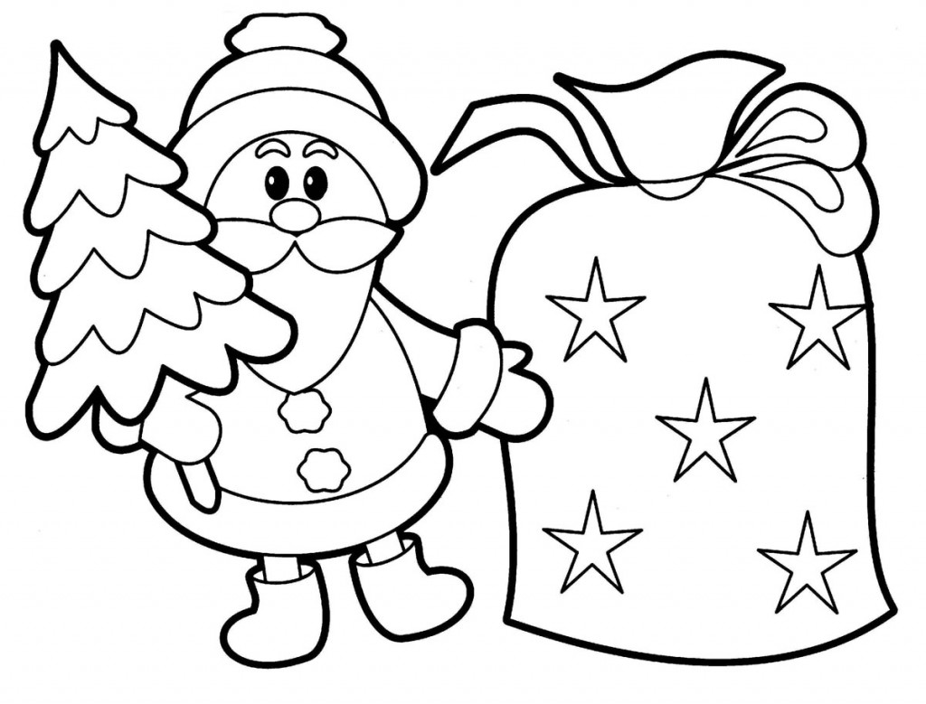 55 Easy Santa Coloring Pages 55