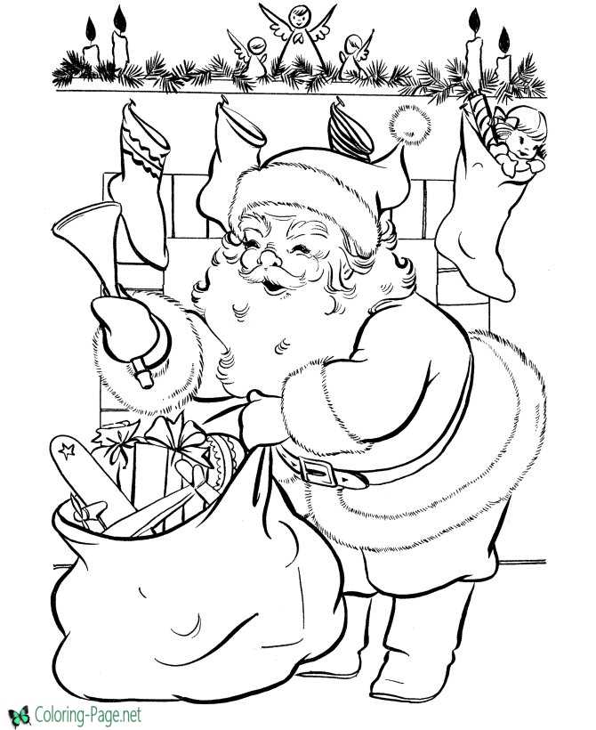 55 Easy Santa Coloring Pages 56