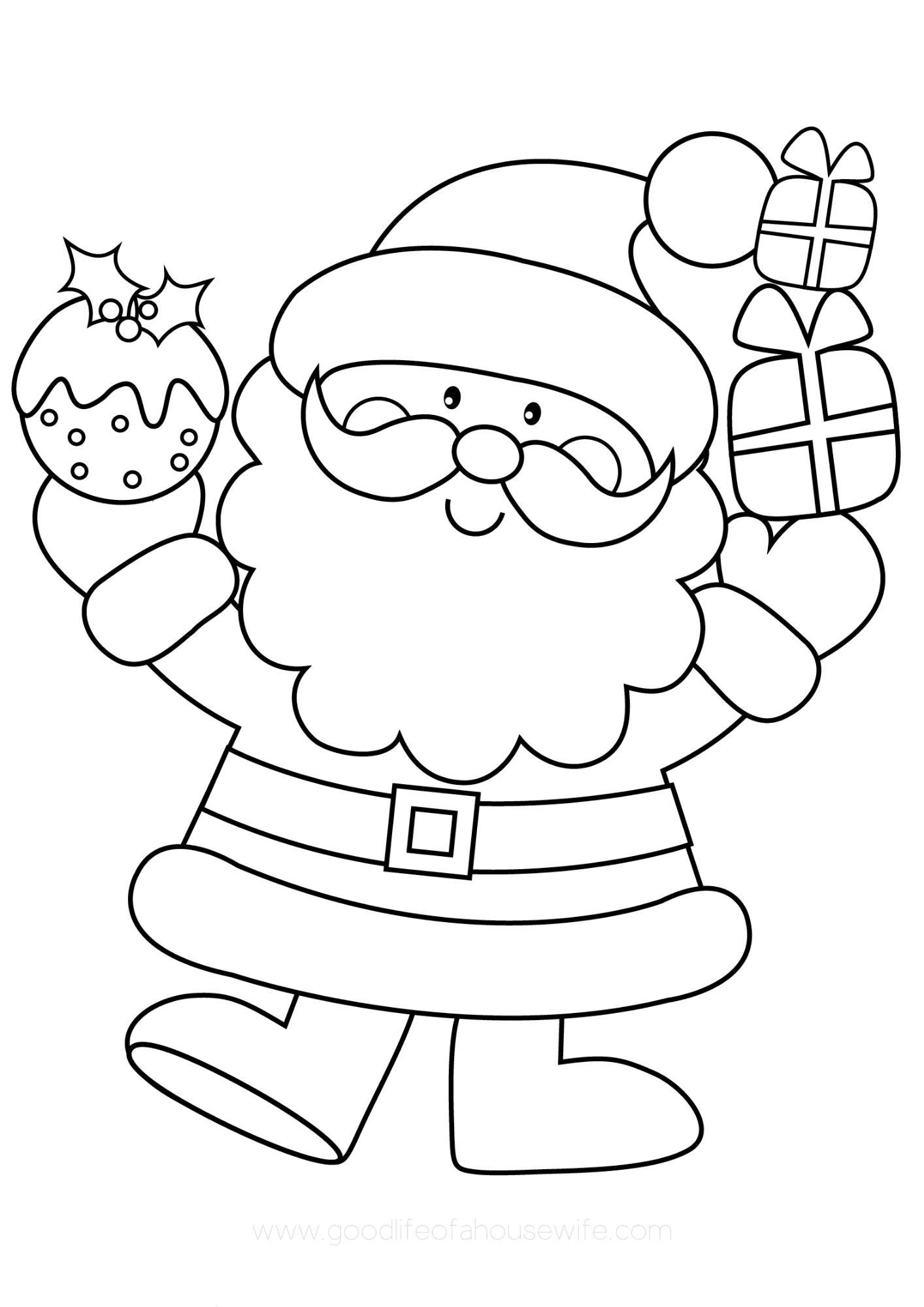 55 Easy Santa Coloring Pages 6