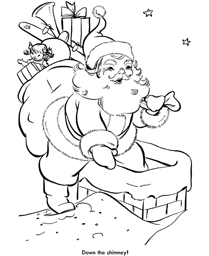 55 Easy Santa Coloring Pages 65