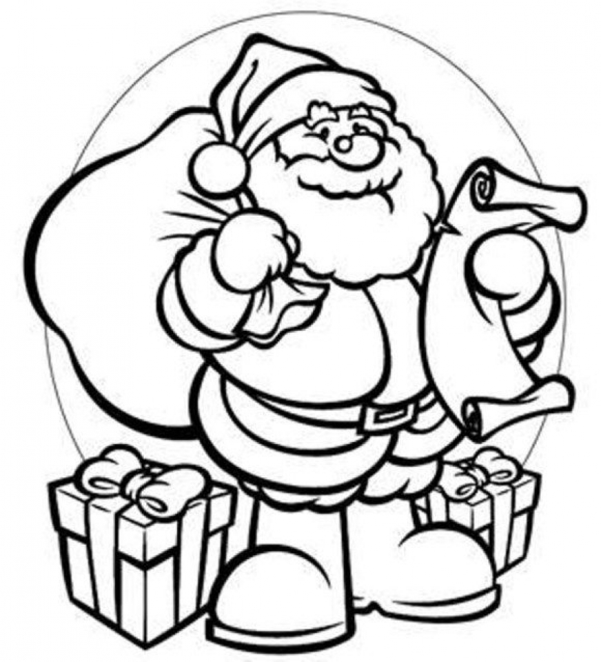 55 Easy Santa Coloring Pages 66