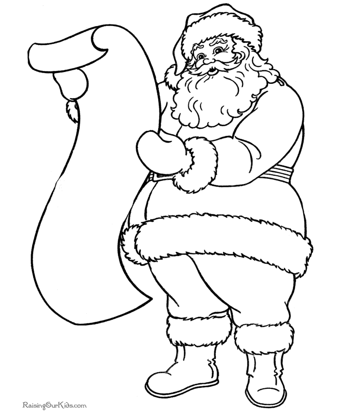 55 Easy Santa Coloring Pages 67