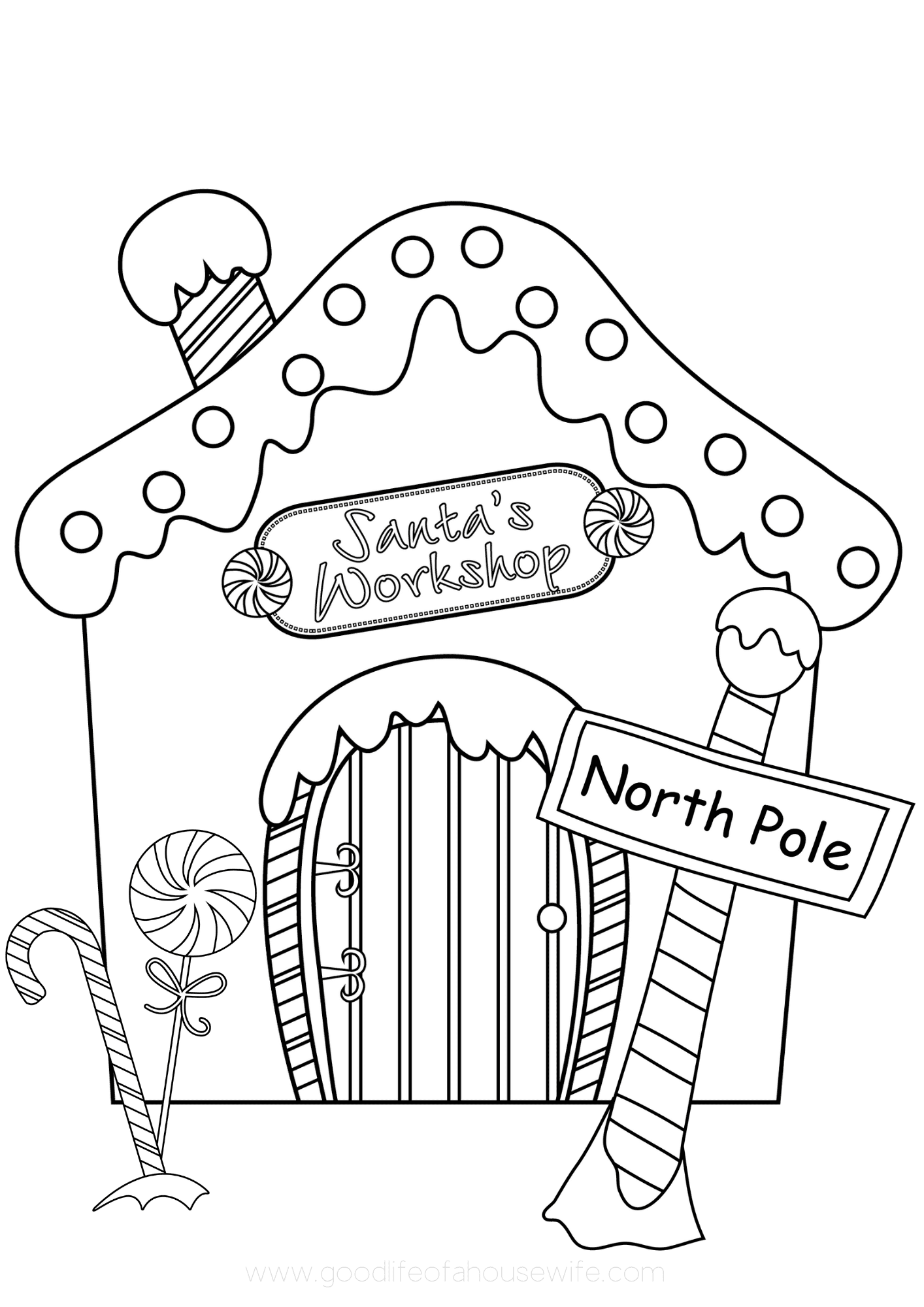 55 Easy Santa Coloring Pages 68