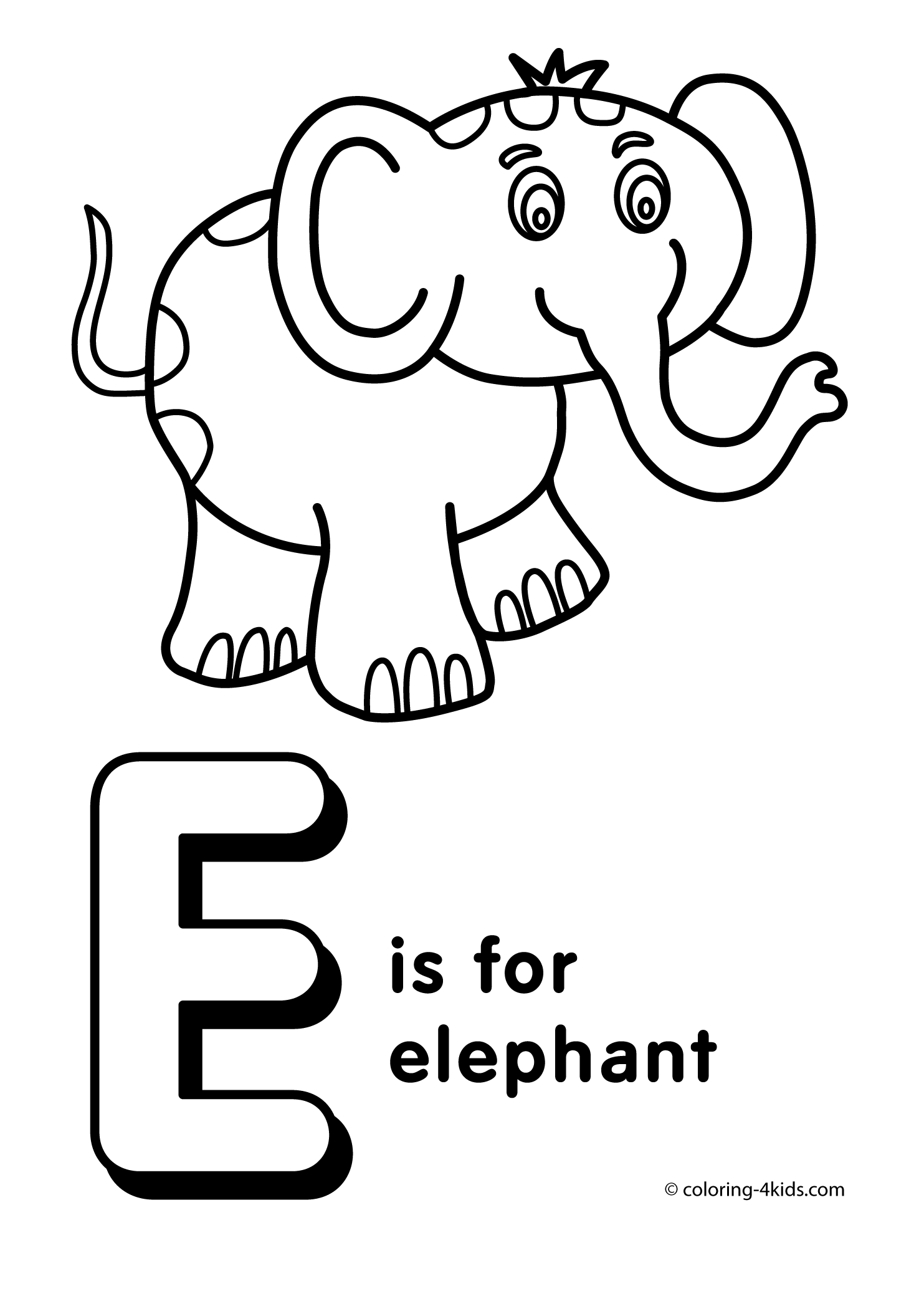 55 Letter E Coloring Sheet 1