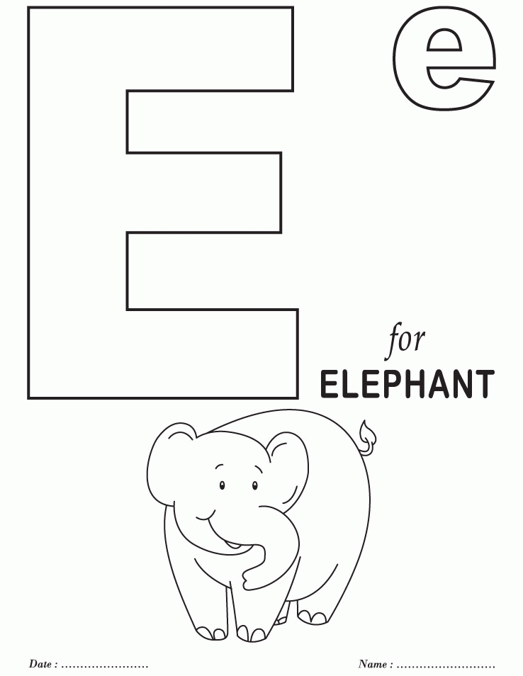 55 Letter E Coloring Sheet 6