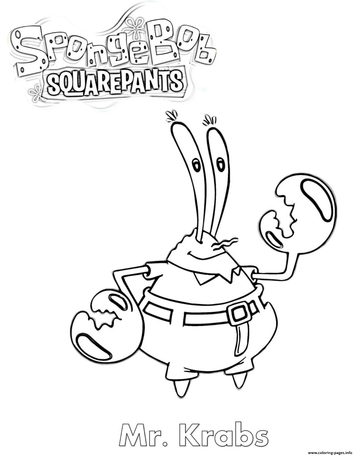 55 Mr Krabs Coloring Pages 1