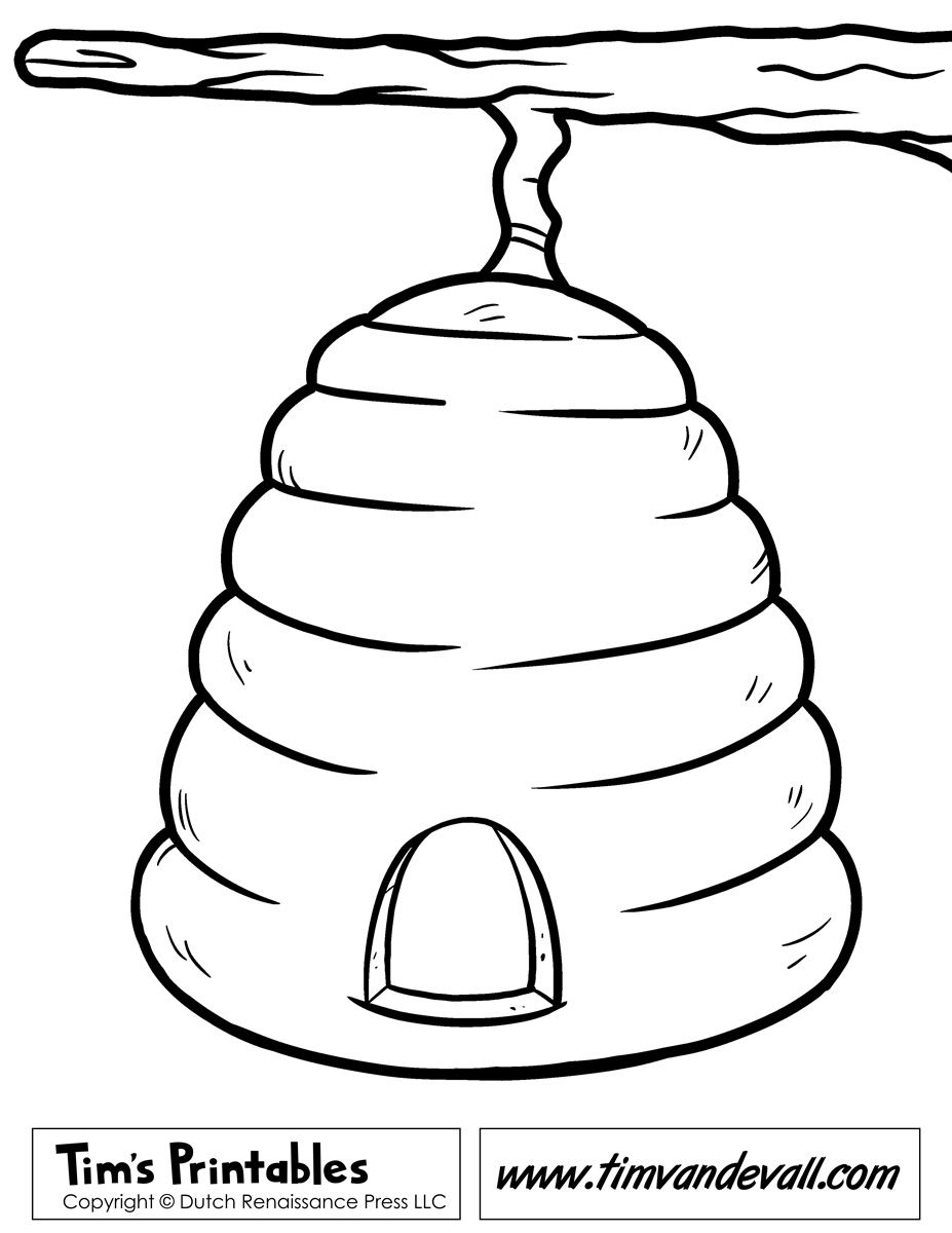 60 Beehive Coloring Page 1