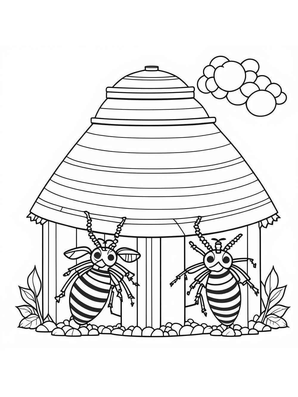 60 Beehive Coloring Page 10