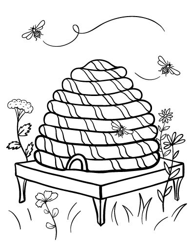 60 Beehive Coloring Page 14