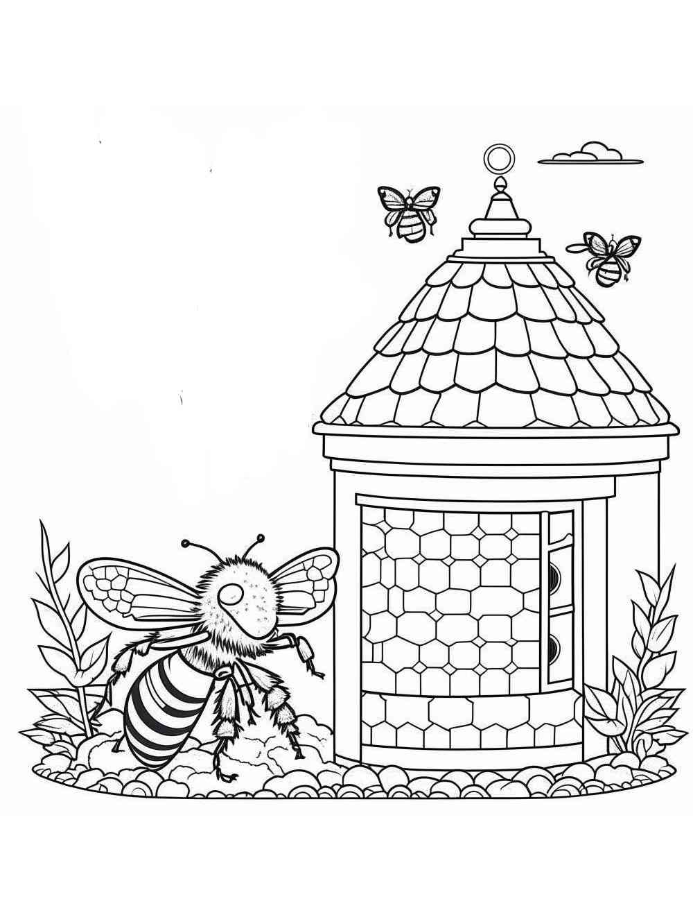 60 Beehive Coloring Page 3