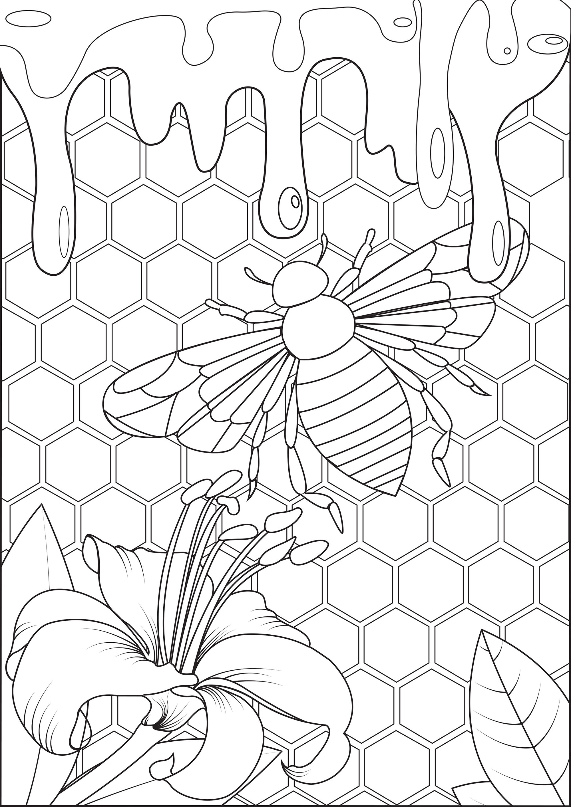 60 Beehive Coloring Page 49