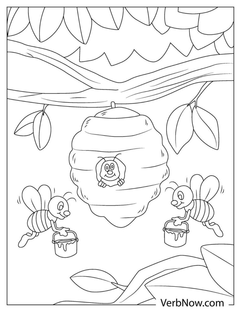 60 Beehive Coloring Page 5