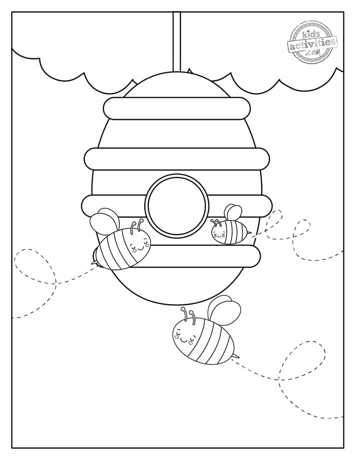 60 Beehive Coloring Page 7