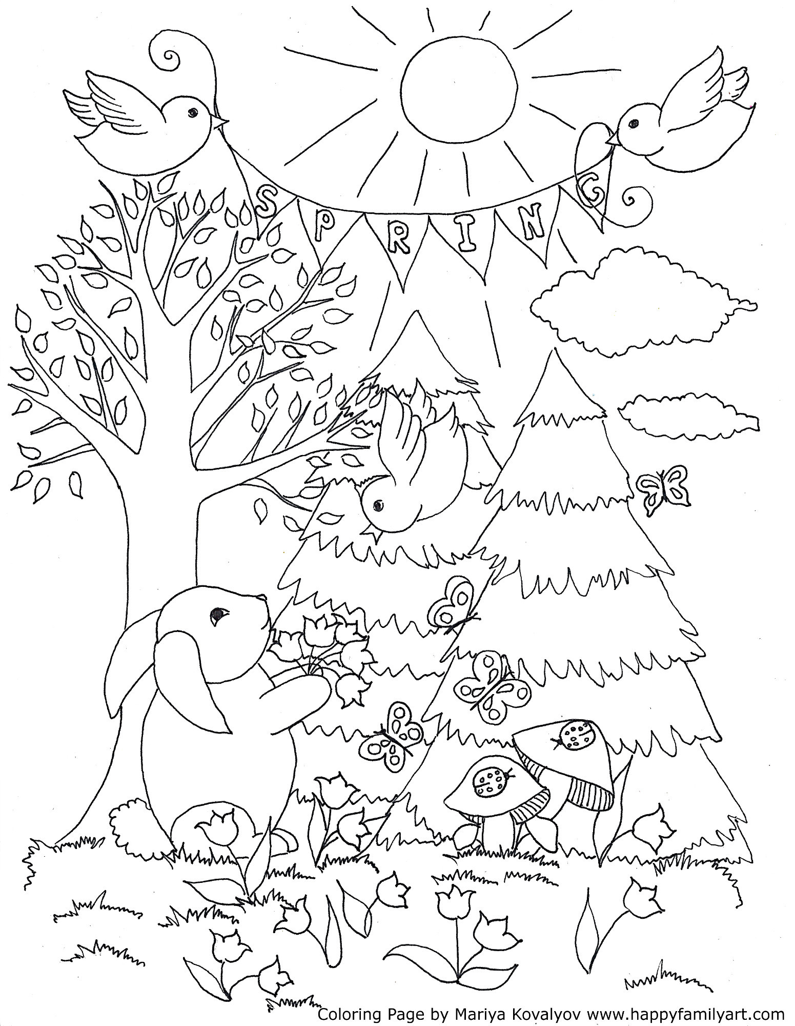 80 Printable Spring Garden Coloring Pages 11