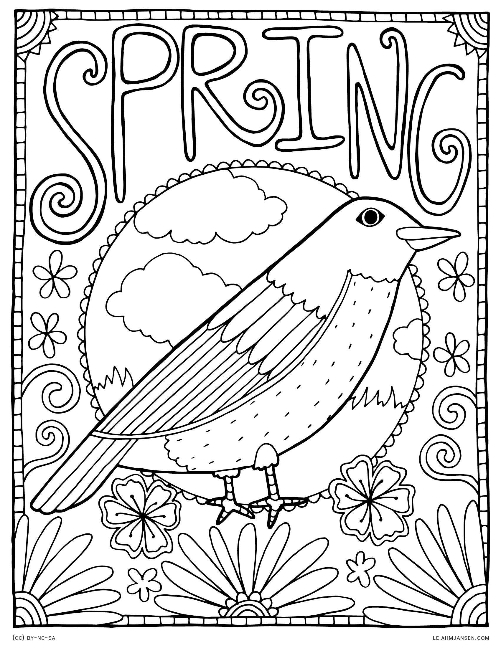 80 Printable Spring Nature Coloring Pages 42