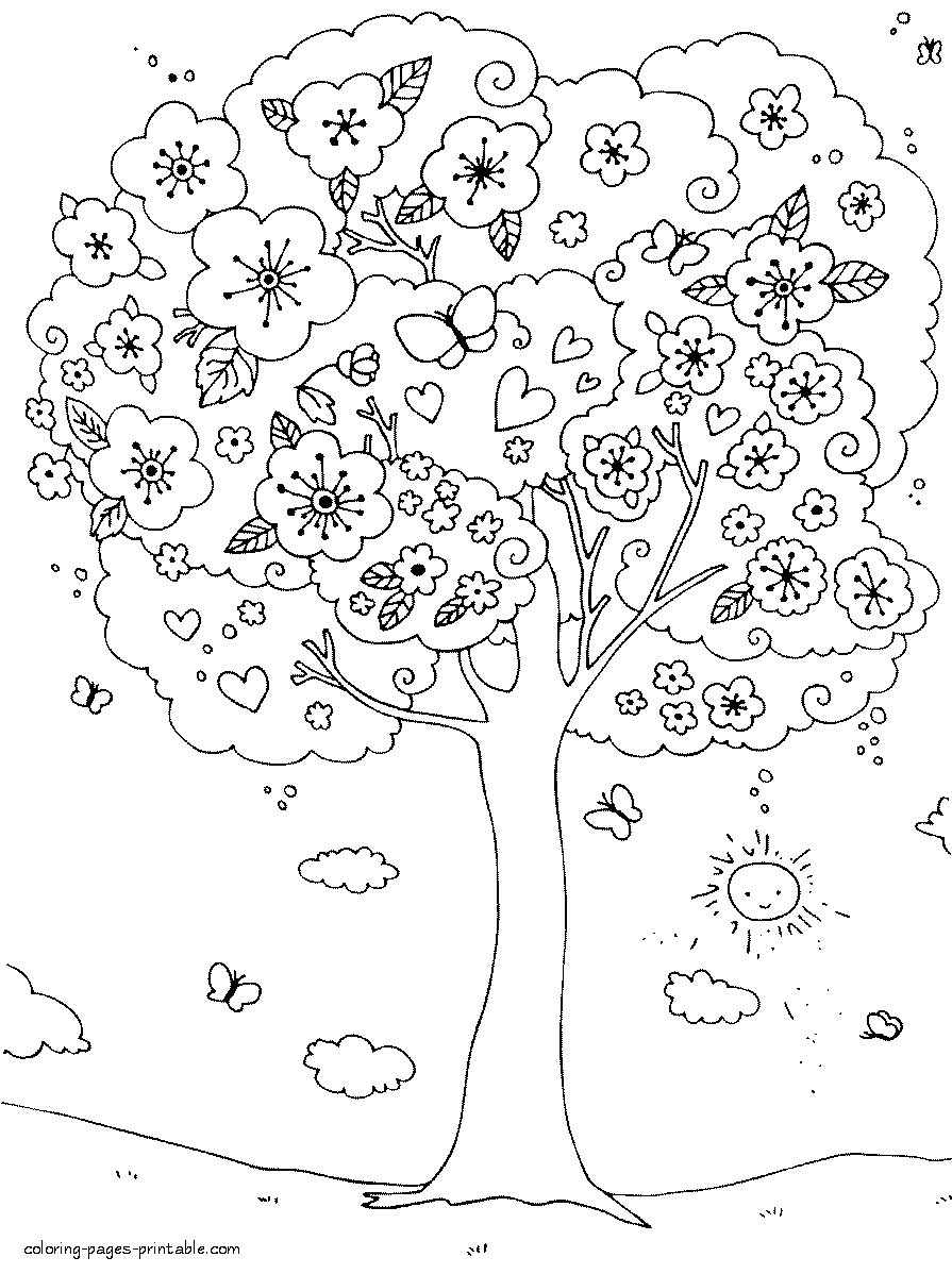 80 Printable Spring Nature Coloring Pages 76