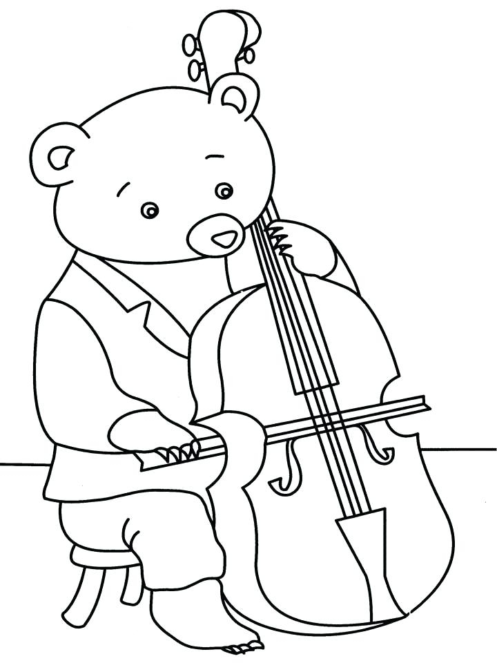 80 Printable Violin Coloring Page 11