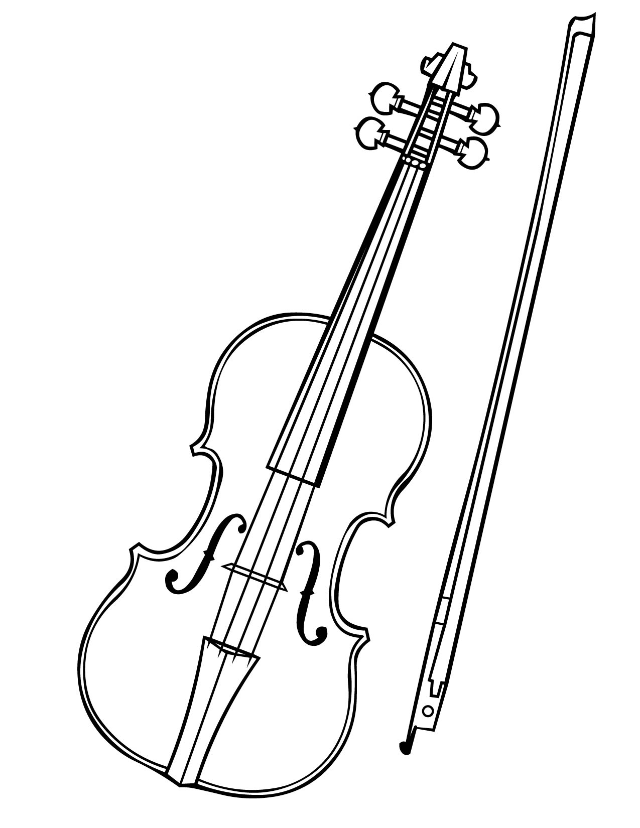 80 Printable Violin Coloring Page 12