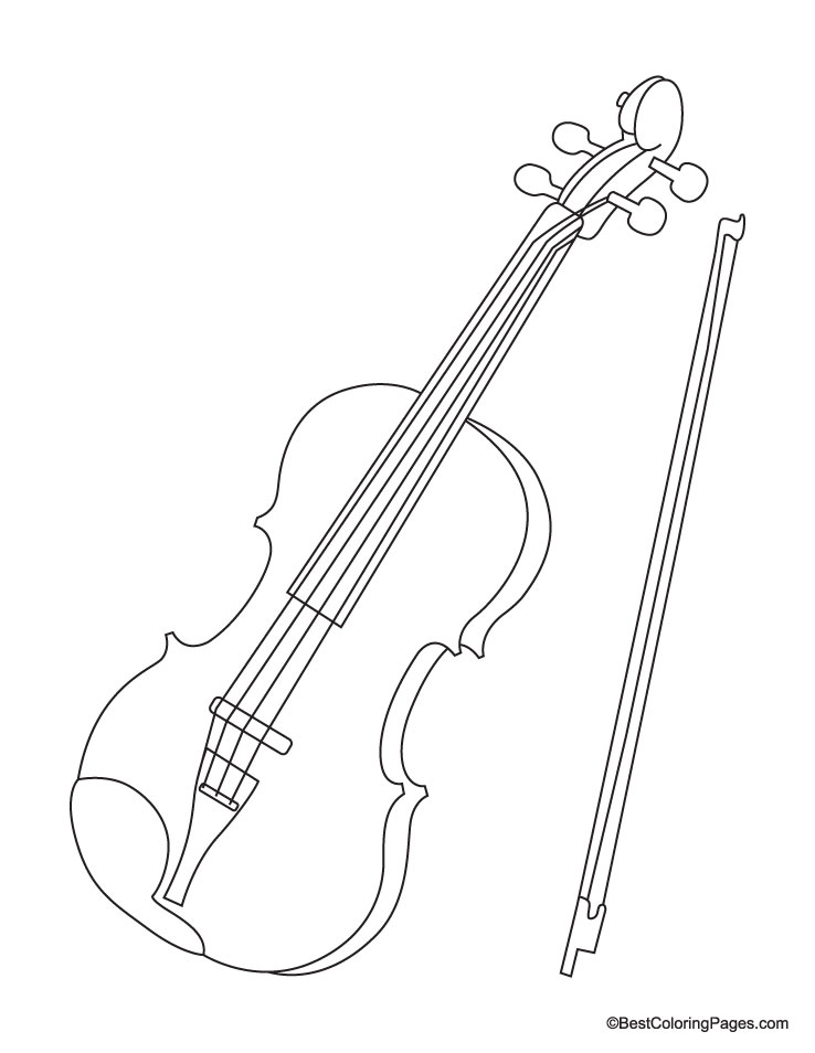 80 Printable Violin Coloring Page 13