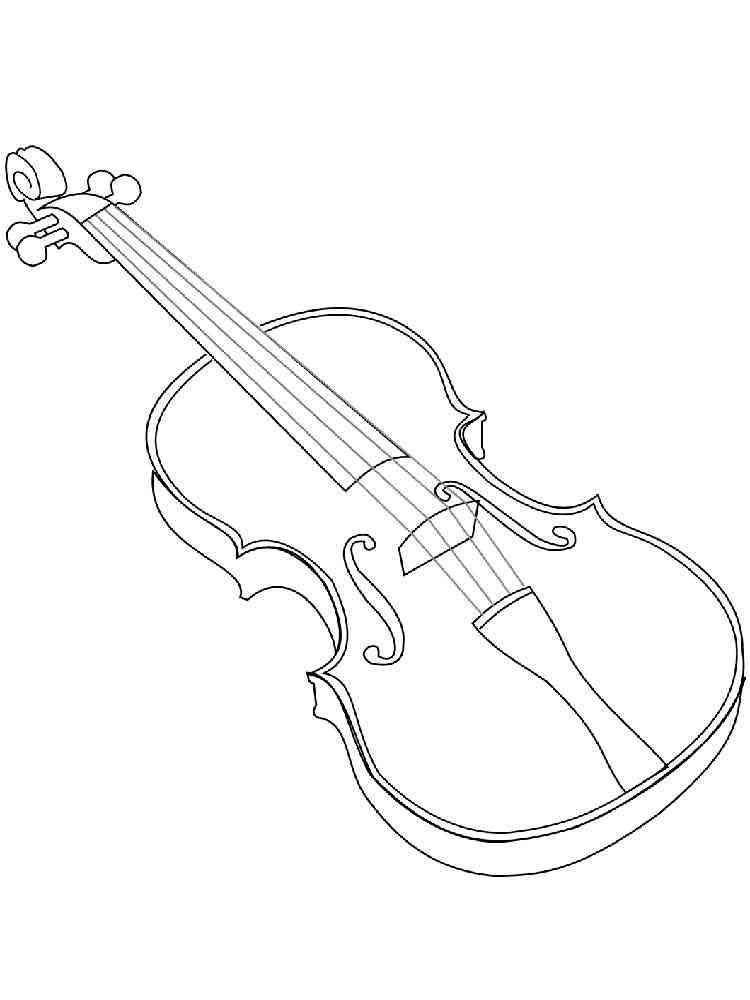 80 Printable Violin Coloring Page 14