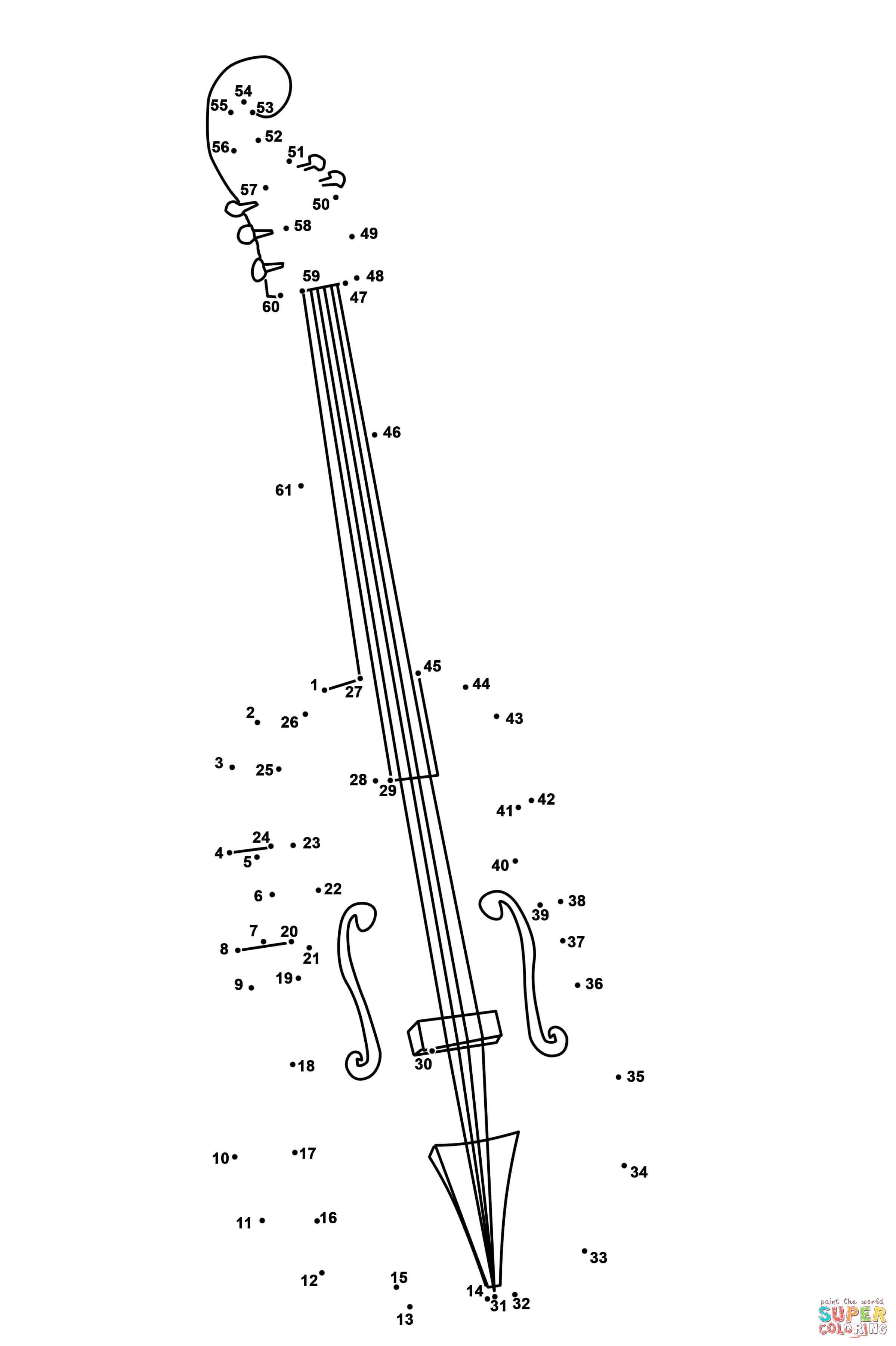 80 Printable Violin Coloring Page 17