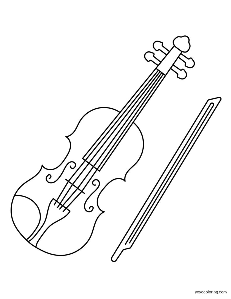 80 Printable Violin Coloring Page 35