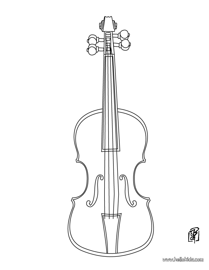 80 Printable Violin Coloring Page 36