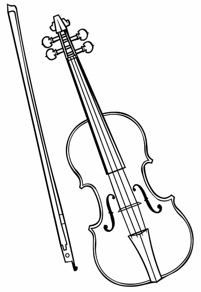 80 Printable Violin Coloring Page 38