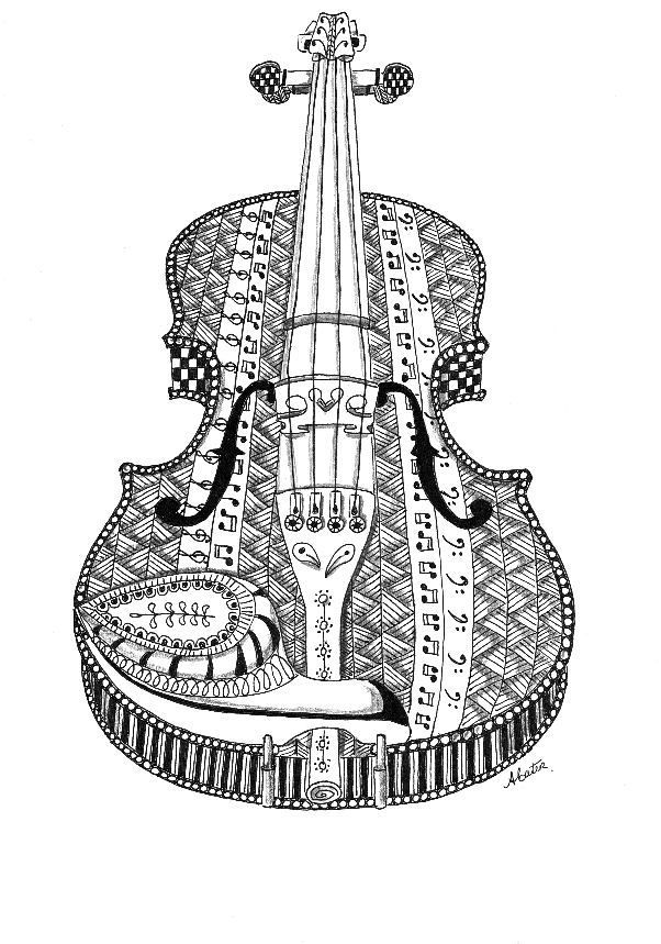 80 Printable Violin Coloring Page 41