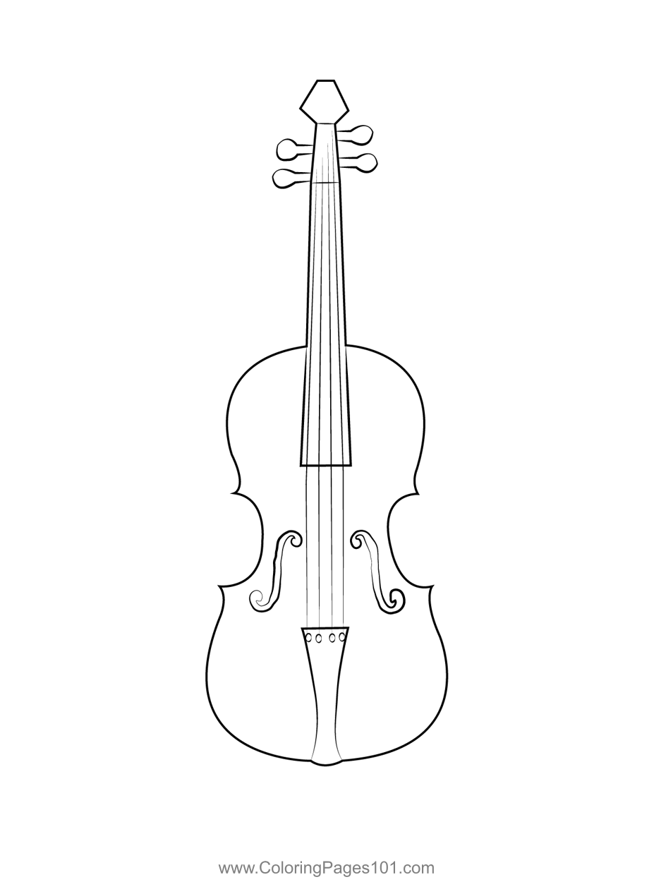 80 Printable Violin Coloring Page 50