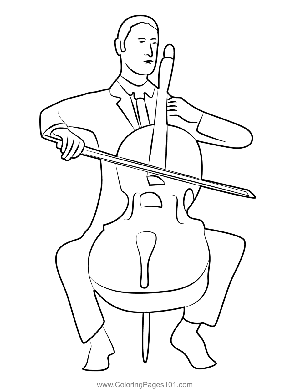 80 Printable Violin Coloring Page 54