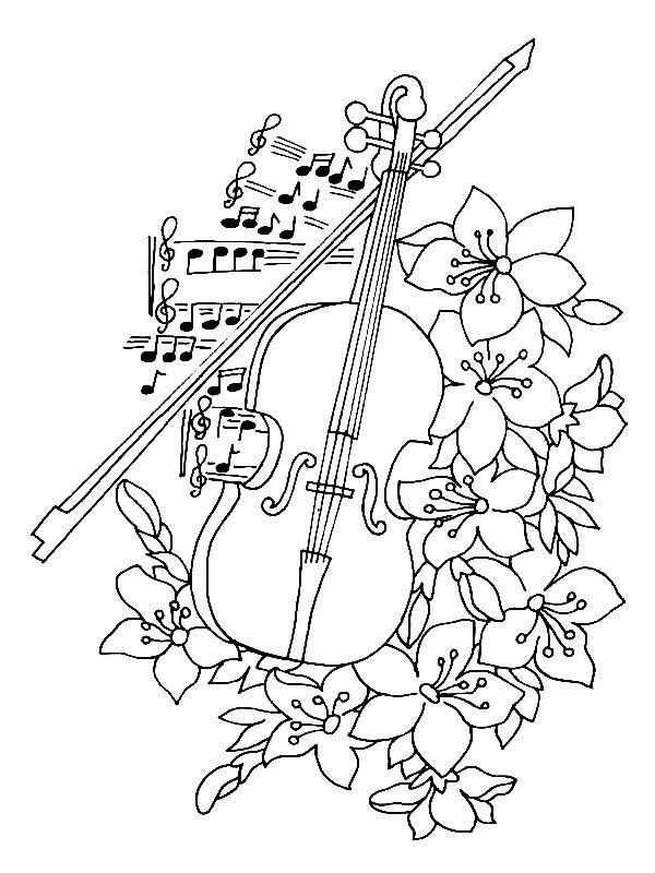 80 Printable Violin Coloring Page 62