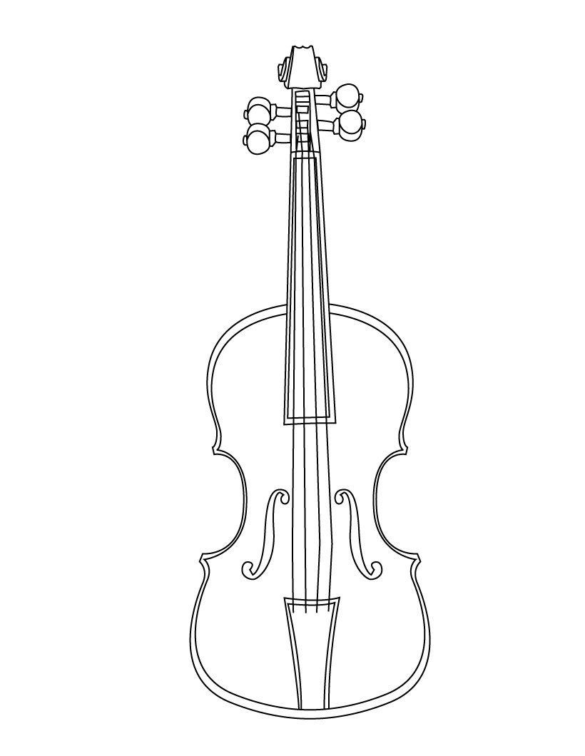 80 Printable Violin Coloring Page 72