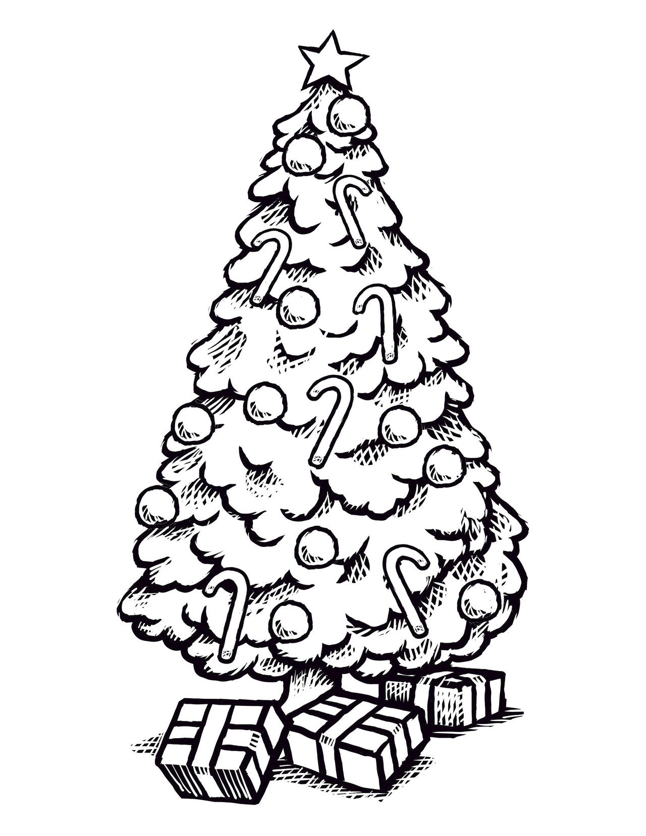 90 Coloring Pages Of Christmas Trees 50