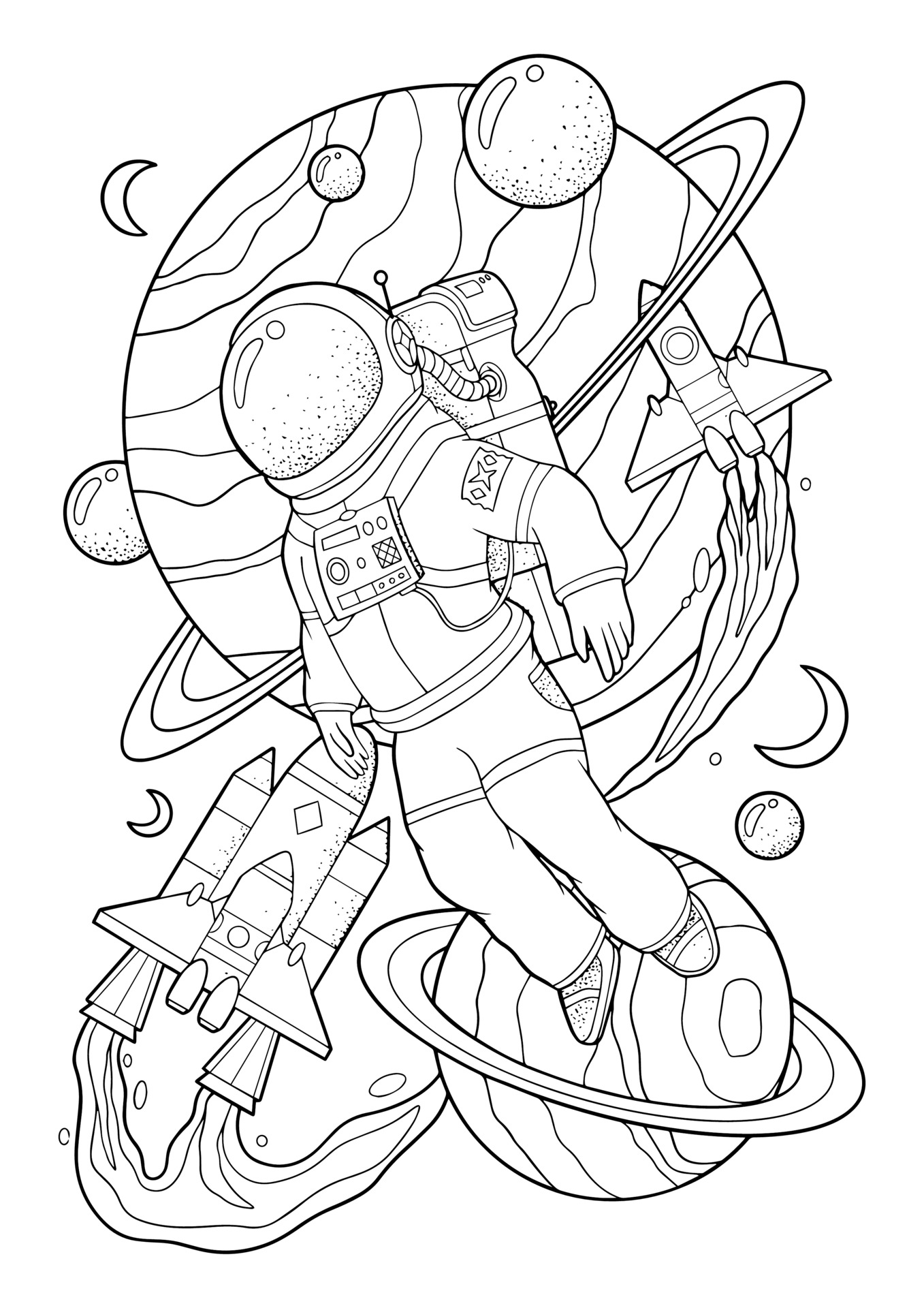 90 Printable Coloring Pages Of Outer Space 1