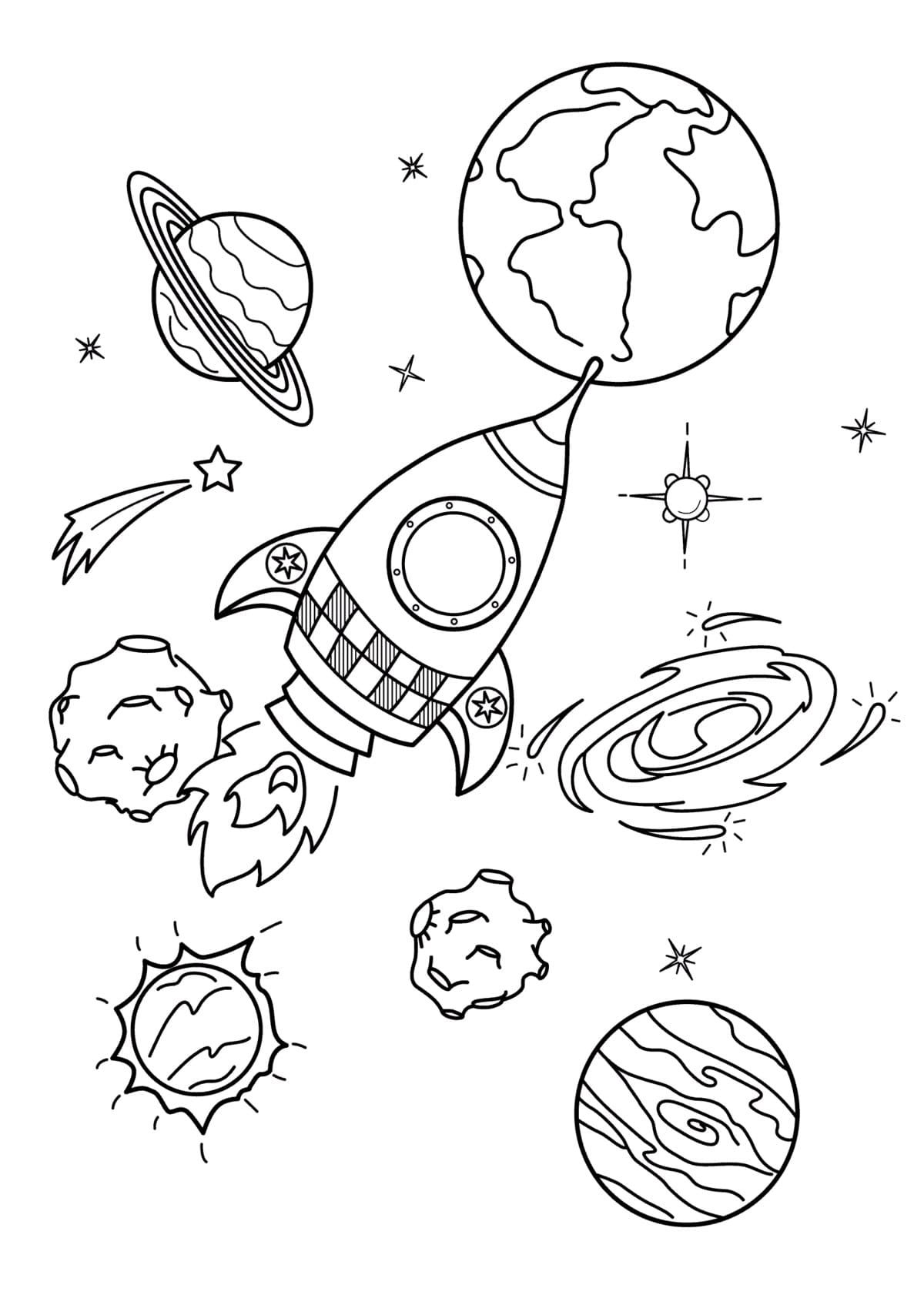 90 Printable Coloring Pages Of Outer Space 15