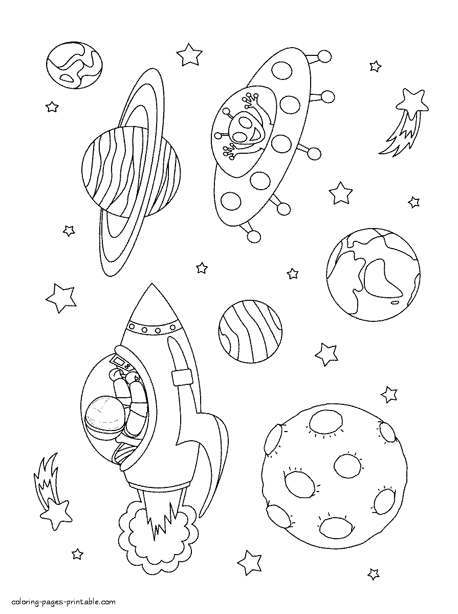 90 Printable Coloring Pages Of Outer Space 4