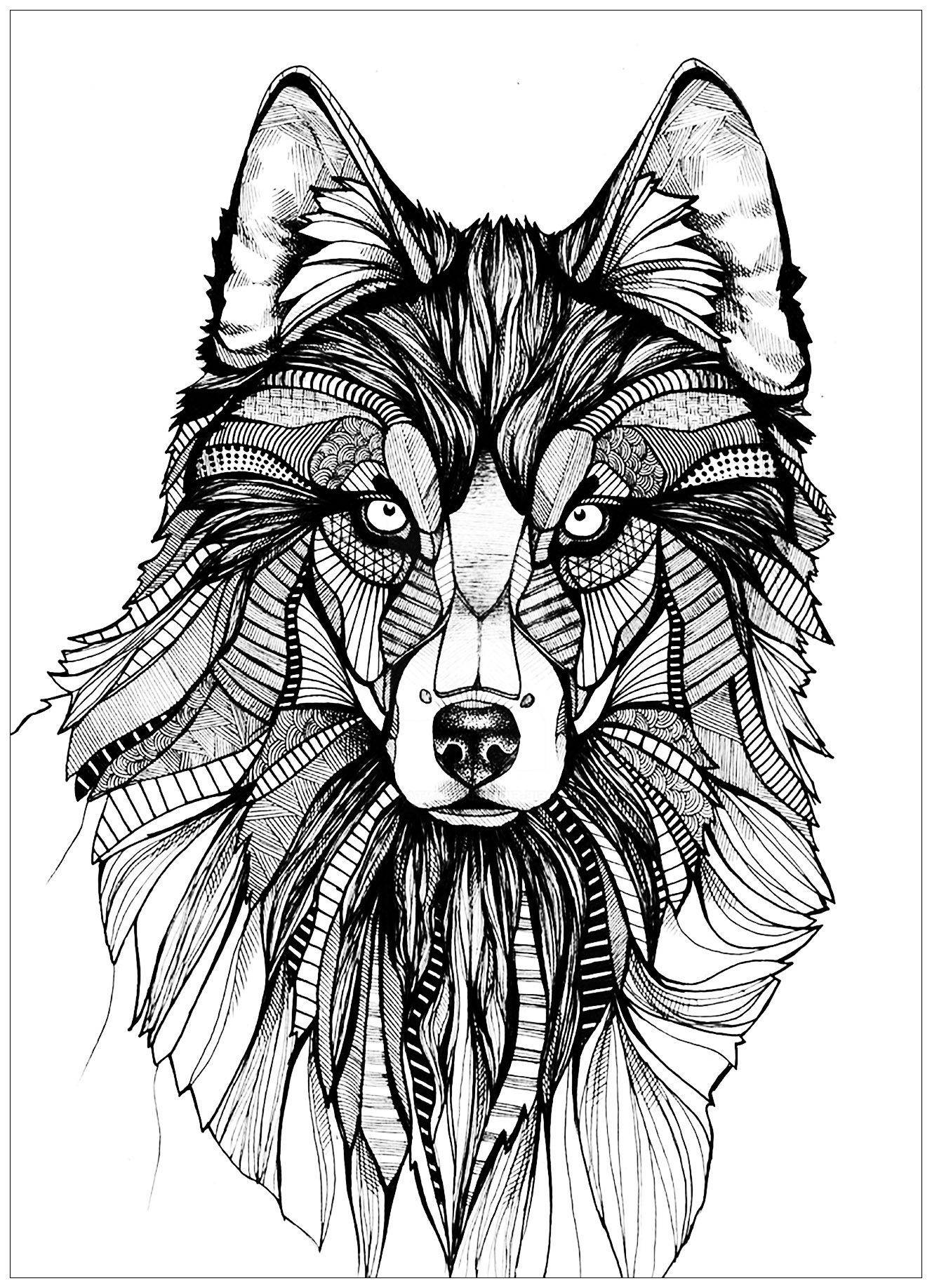 90 Printable Coloring Picture Of A Wolf 19