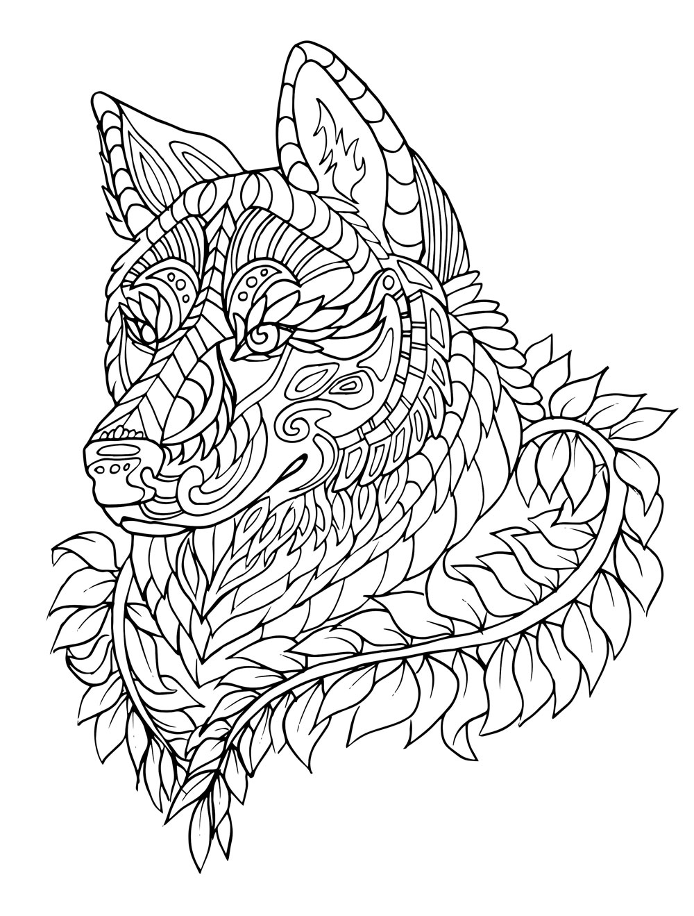 90 Printable Coloring Picture Of A Wolf 54