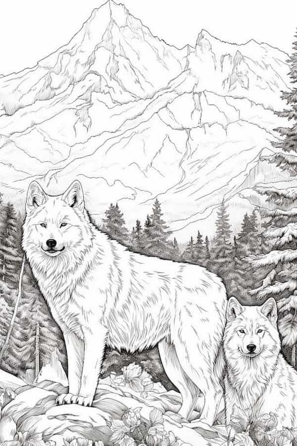 90 Printable Coloring Picture Of A Wolf 75