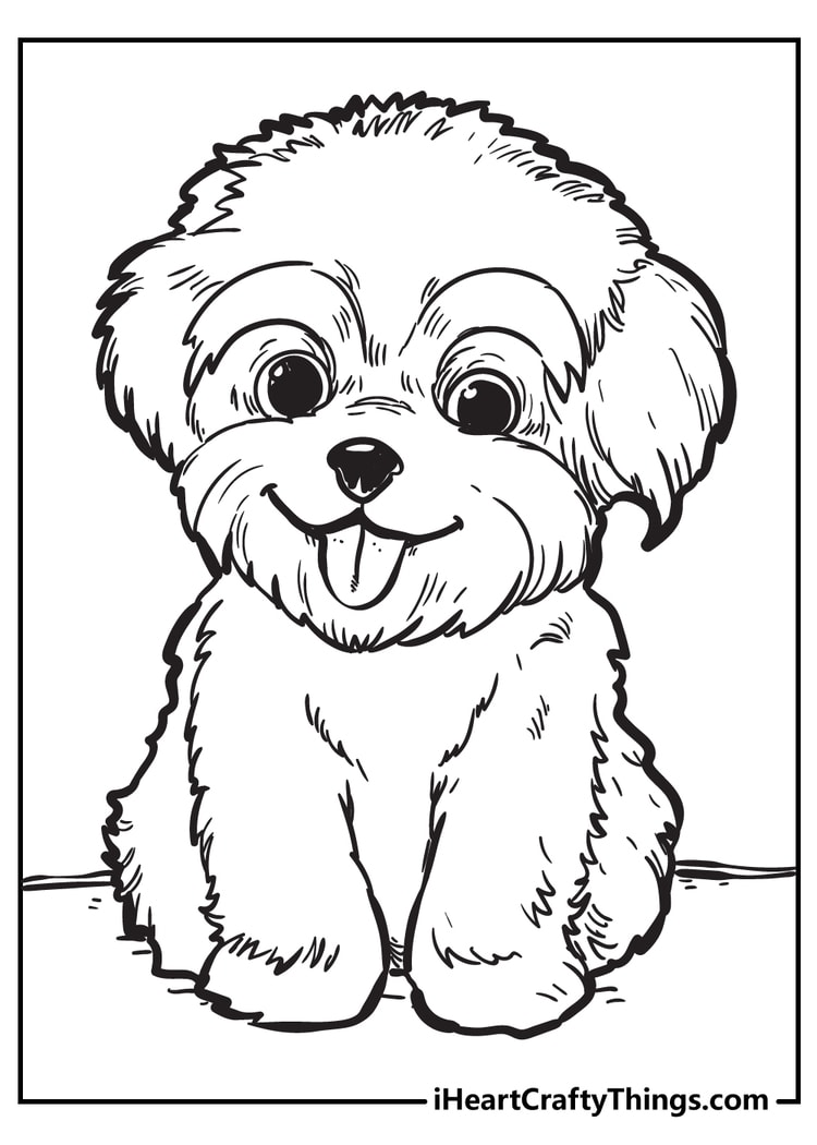 60 Printable Coloring Pages Puppies 19