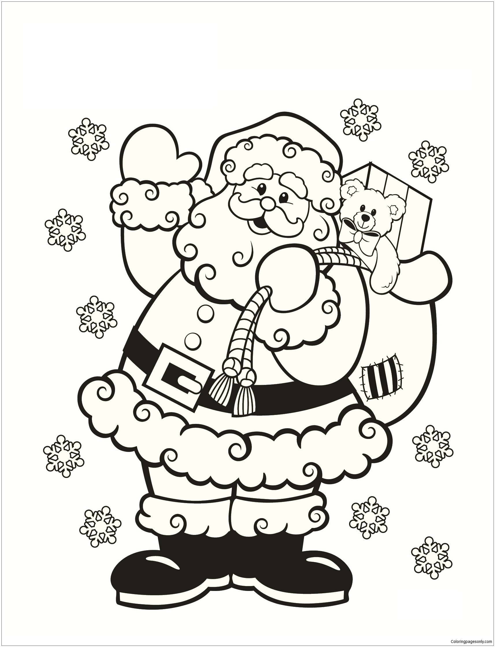 60 Printable Free Santa Coloring Pages 1