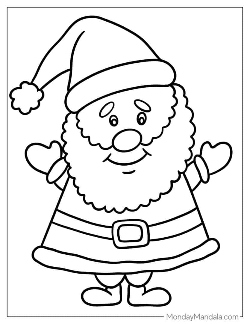 60 Printable Free Santa Coloring Pages 11