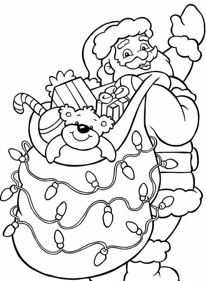 60 Printable Free Santa Coloring Pages 14