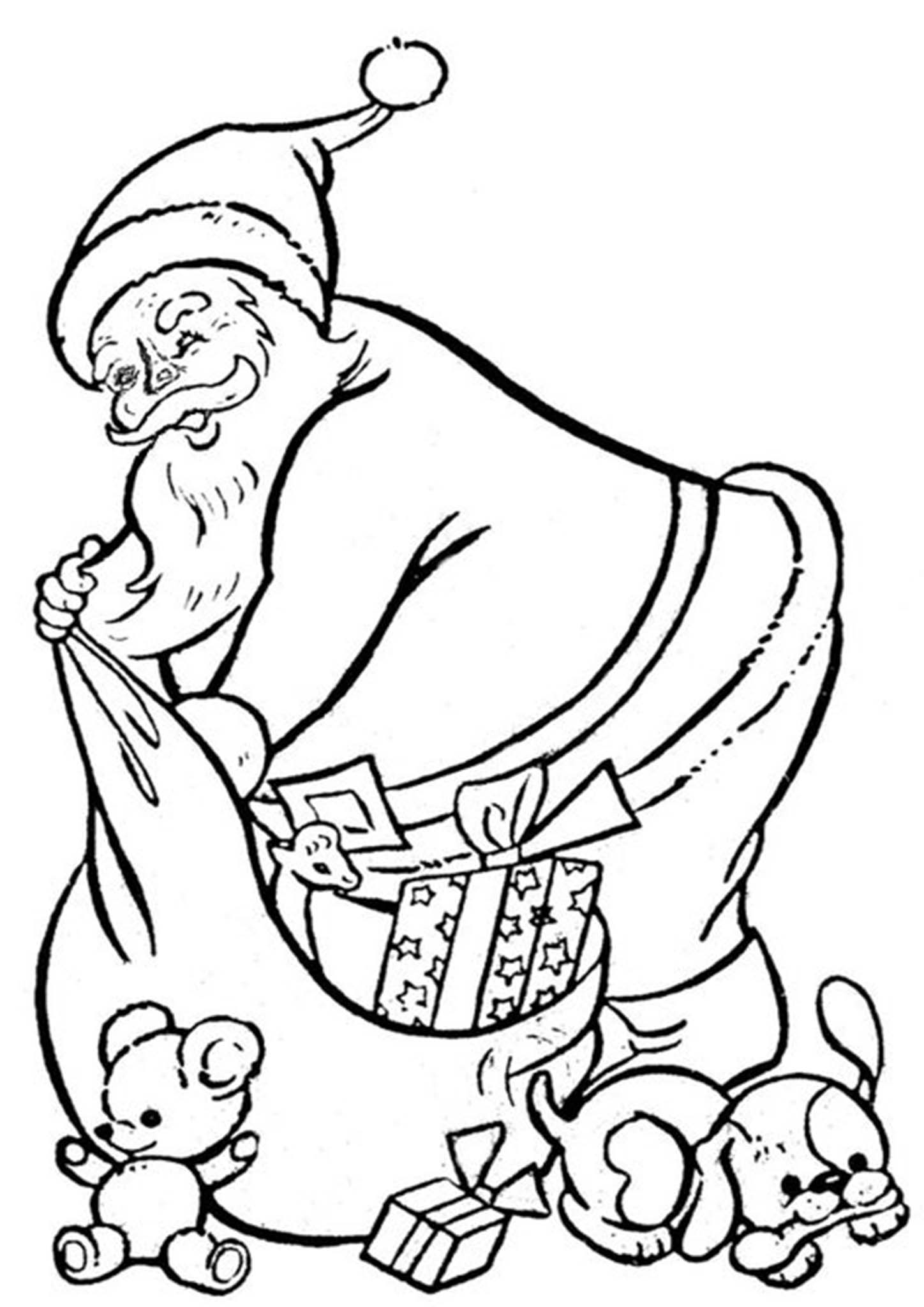 60 Printable Free Santa Coloring Pages 17