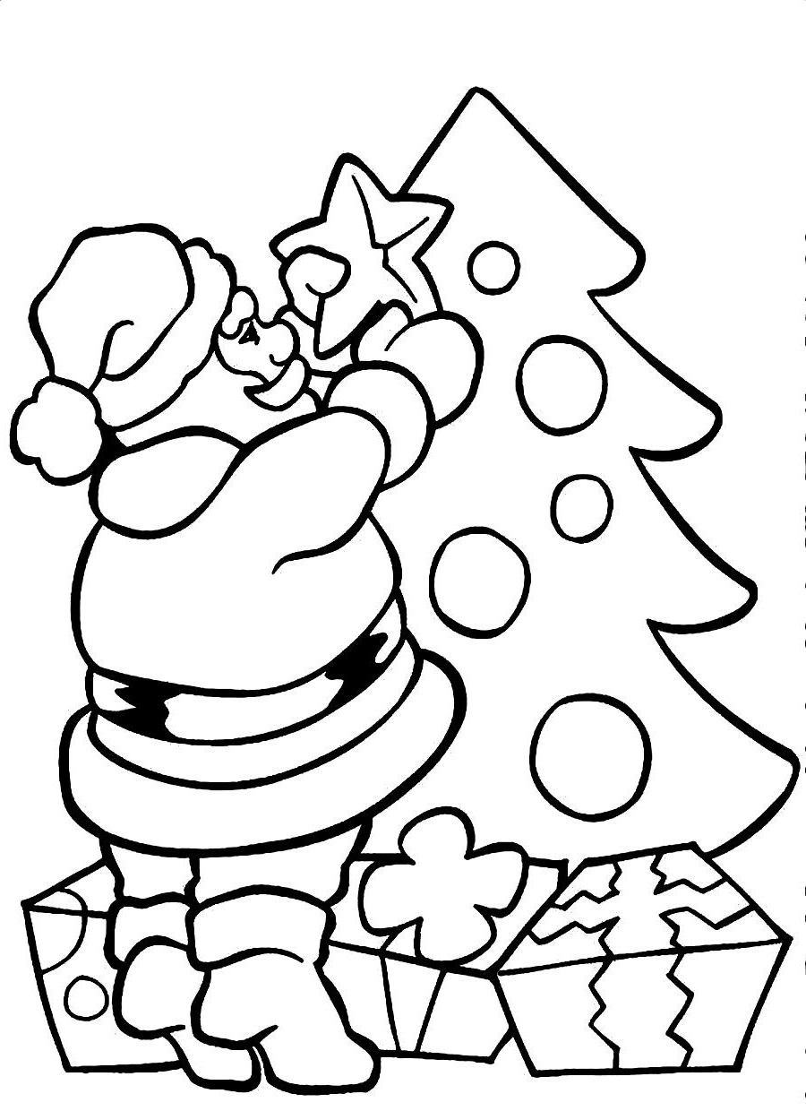 60 Printable Free Santa Coloring Pages 23